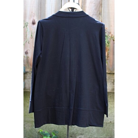 Eileen Fisher - Flight Jacket in Organic Cotton Stretch, color Black size Medium - Picture 8 of 11